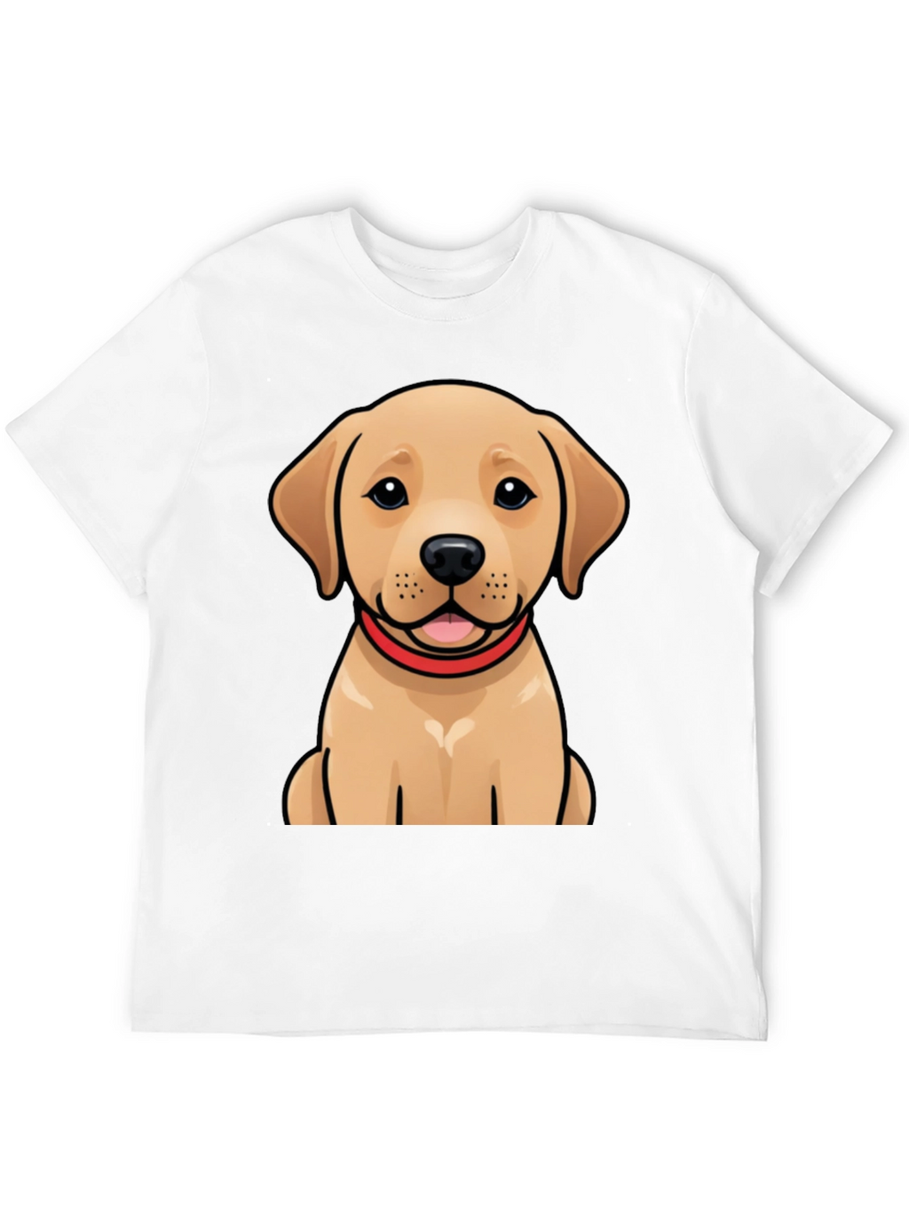 Cute Labrador Puppy Graphic Black T-Shirt