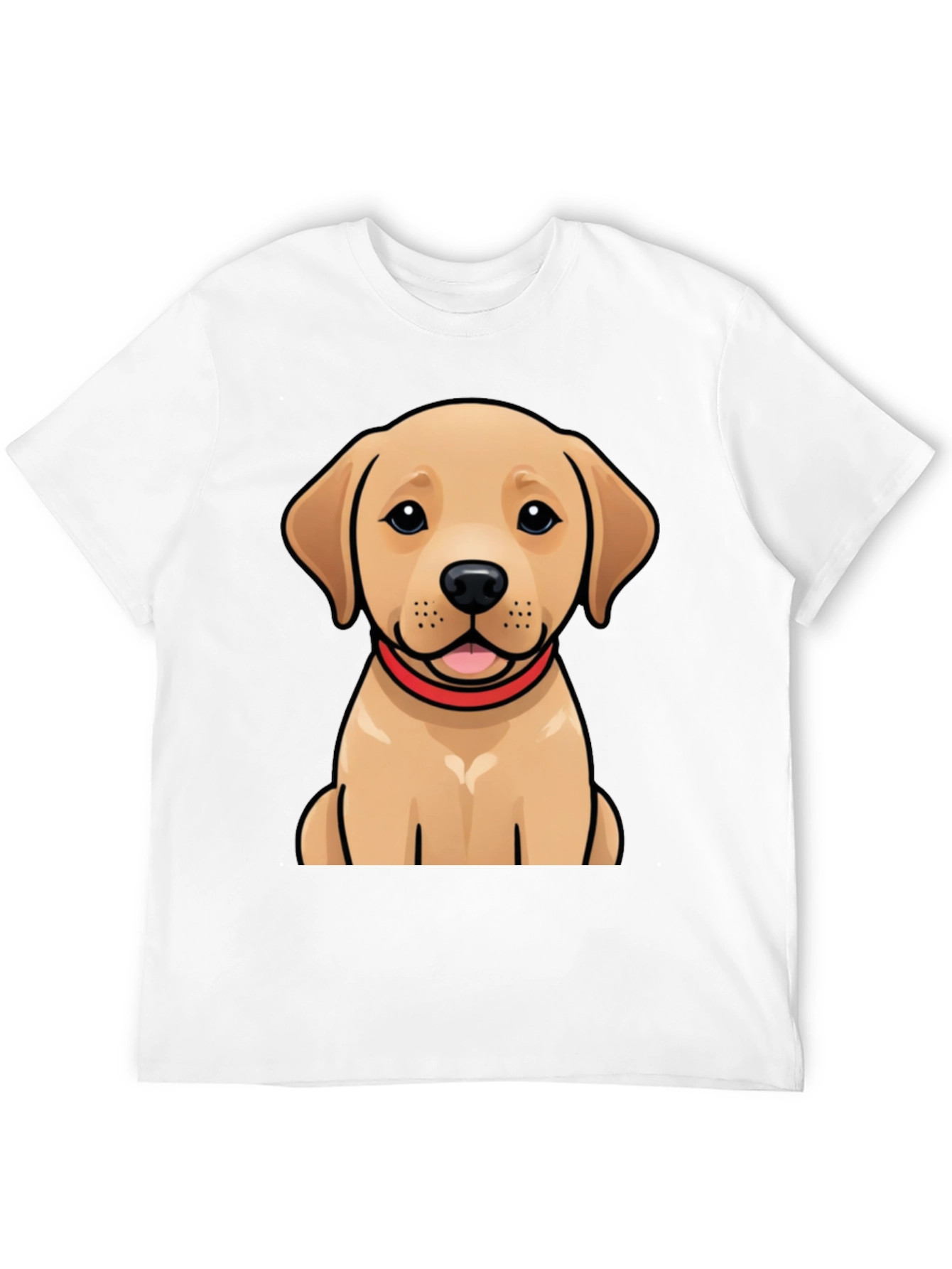 Cute Labrador Puppy Graphic Black T-Shirt