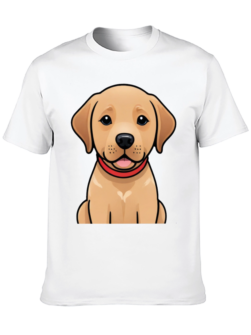 Cute Labrador Puppy Graphic Black T-Shirt