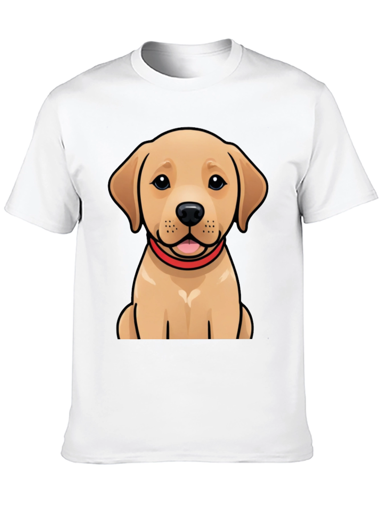 Cute Labrador Puppy Graphic Black T-Shirt