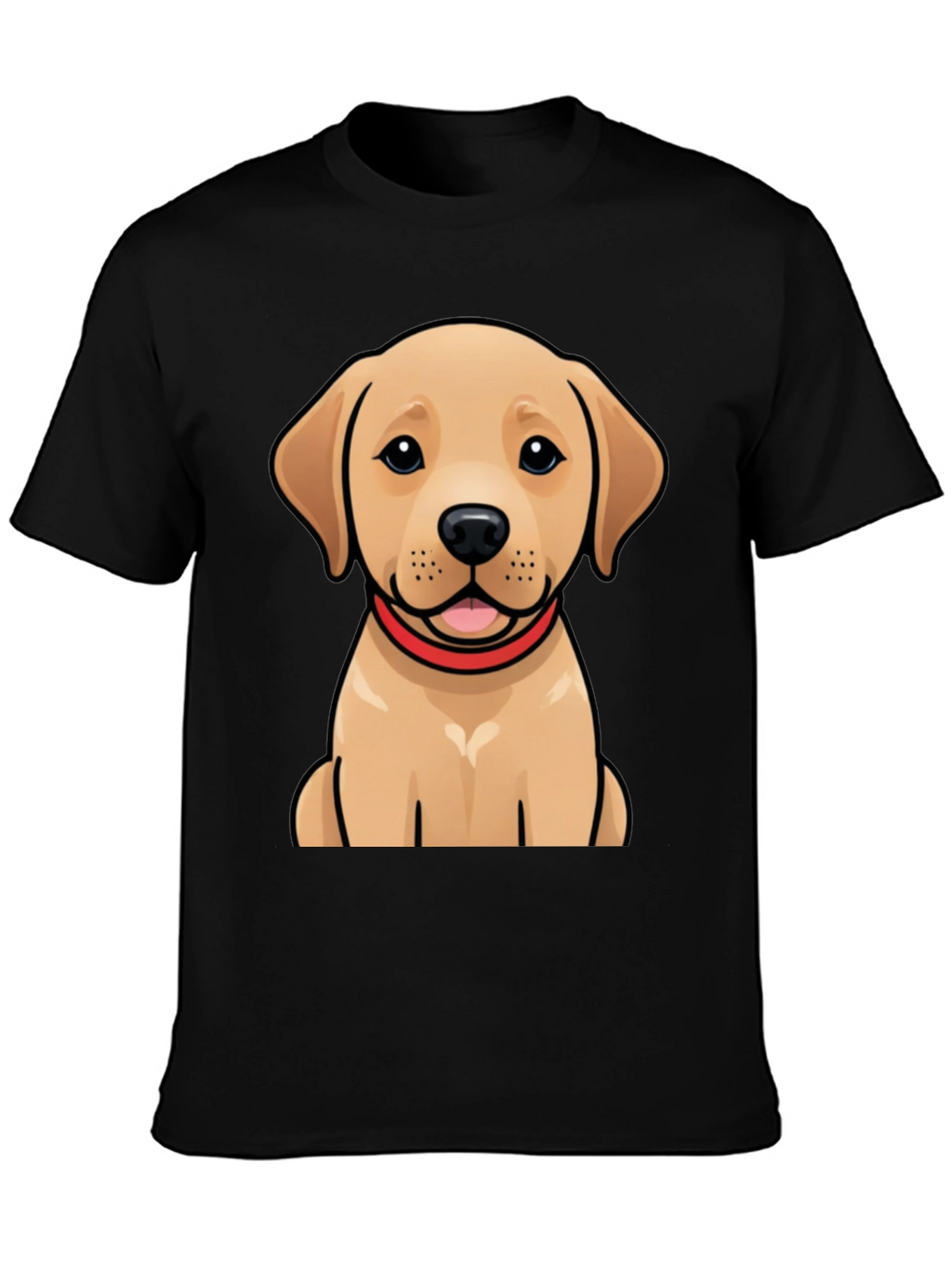 Cute Labrador Puppy Graphic Black T-Shirt