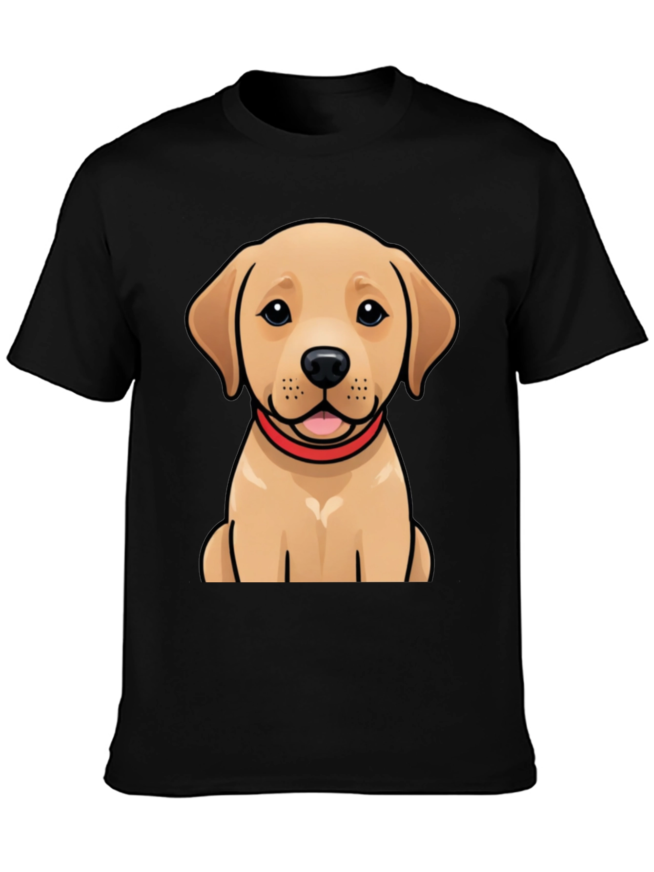 Cute Labrador Puppy Graphic Black T-Shirt