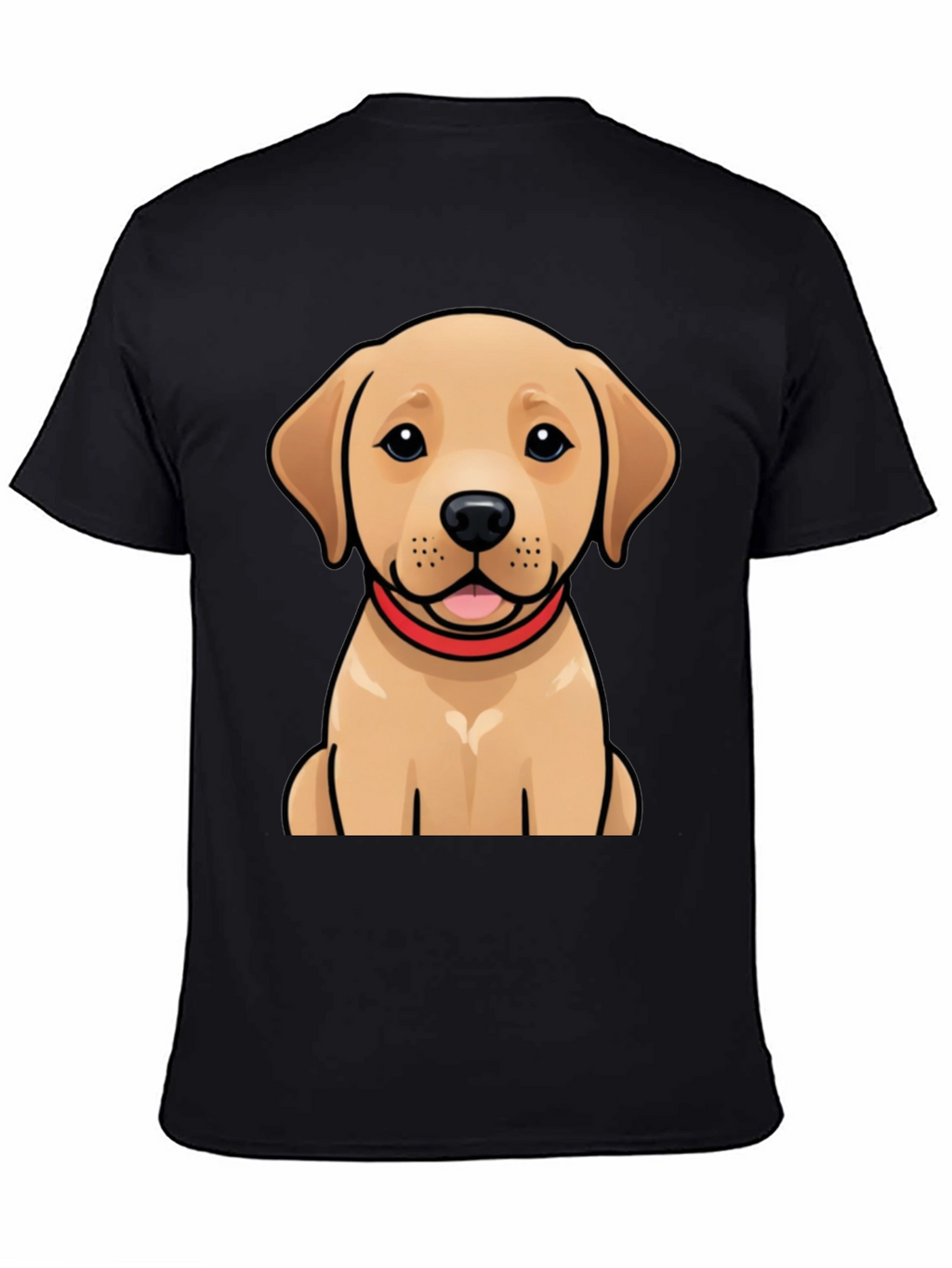 Cute Labrador Puppy Graphic Black T-Shirt
