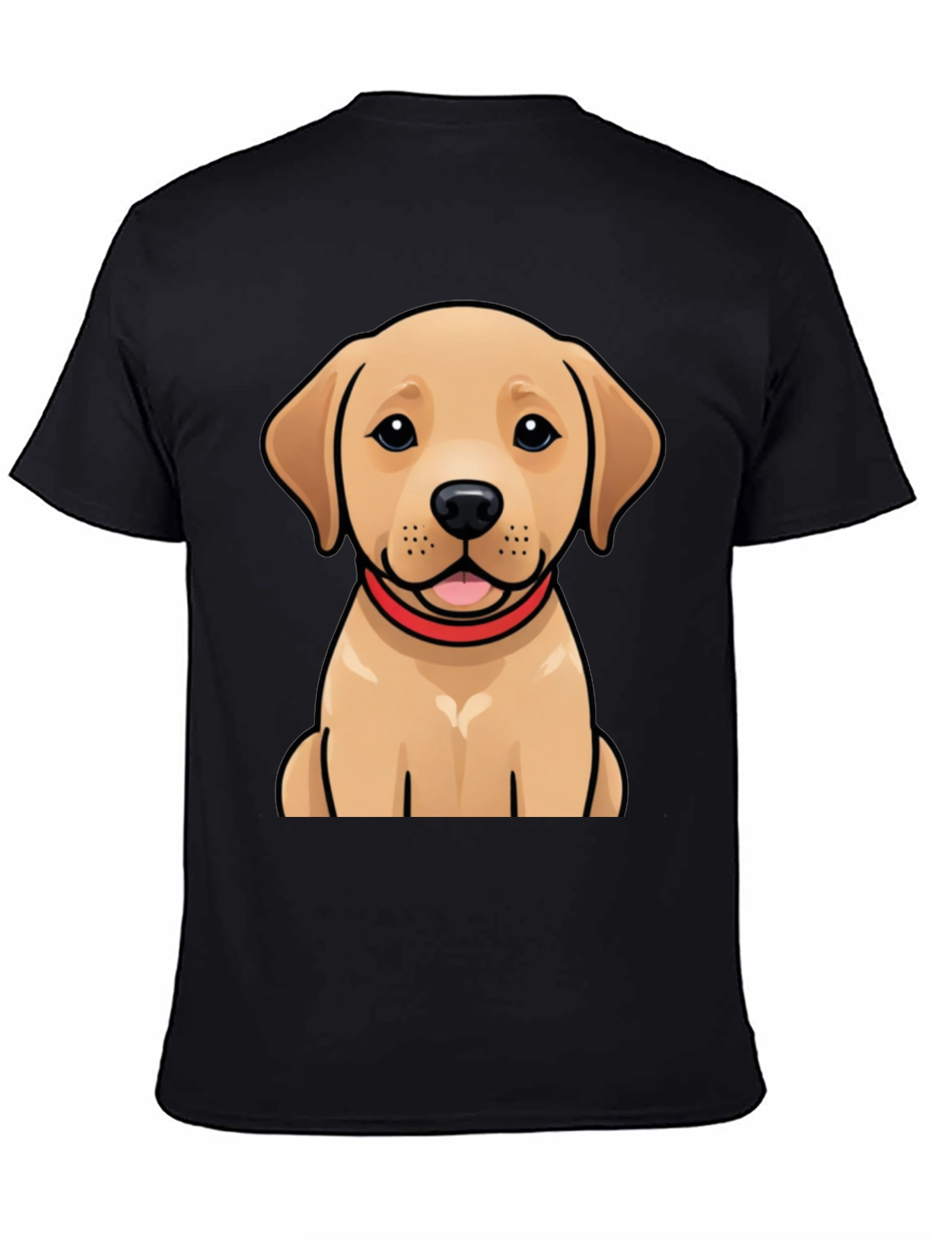 Cute Labrador Puppy Graphic Black T-Shirt