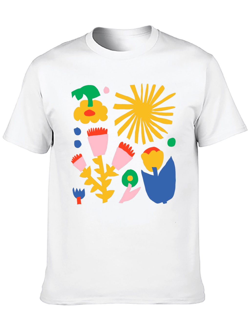 Abstract Floral Print Black T-Shirt