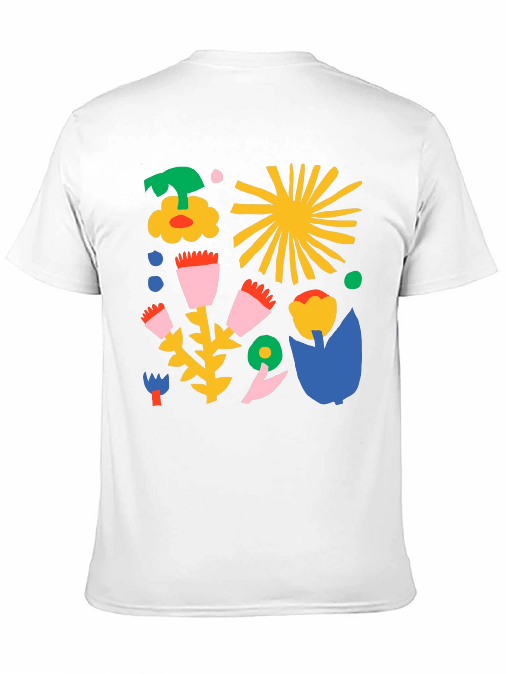 Abstract Floral Print Black T-Shirt