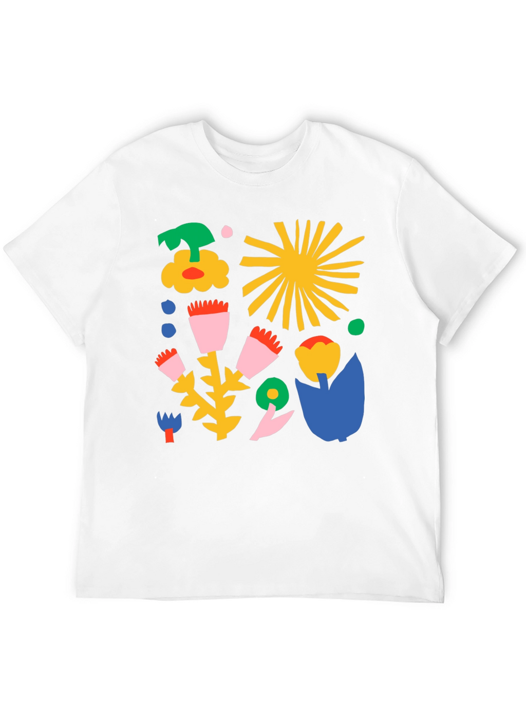 Abstract Floral Print Black T-Shirt