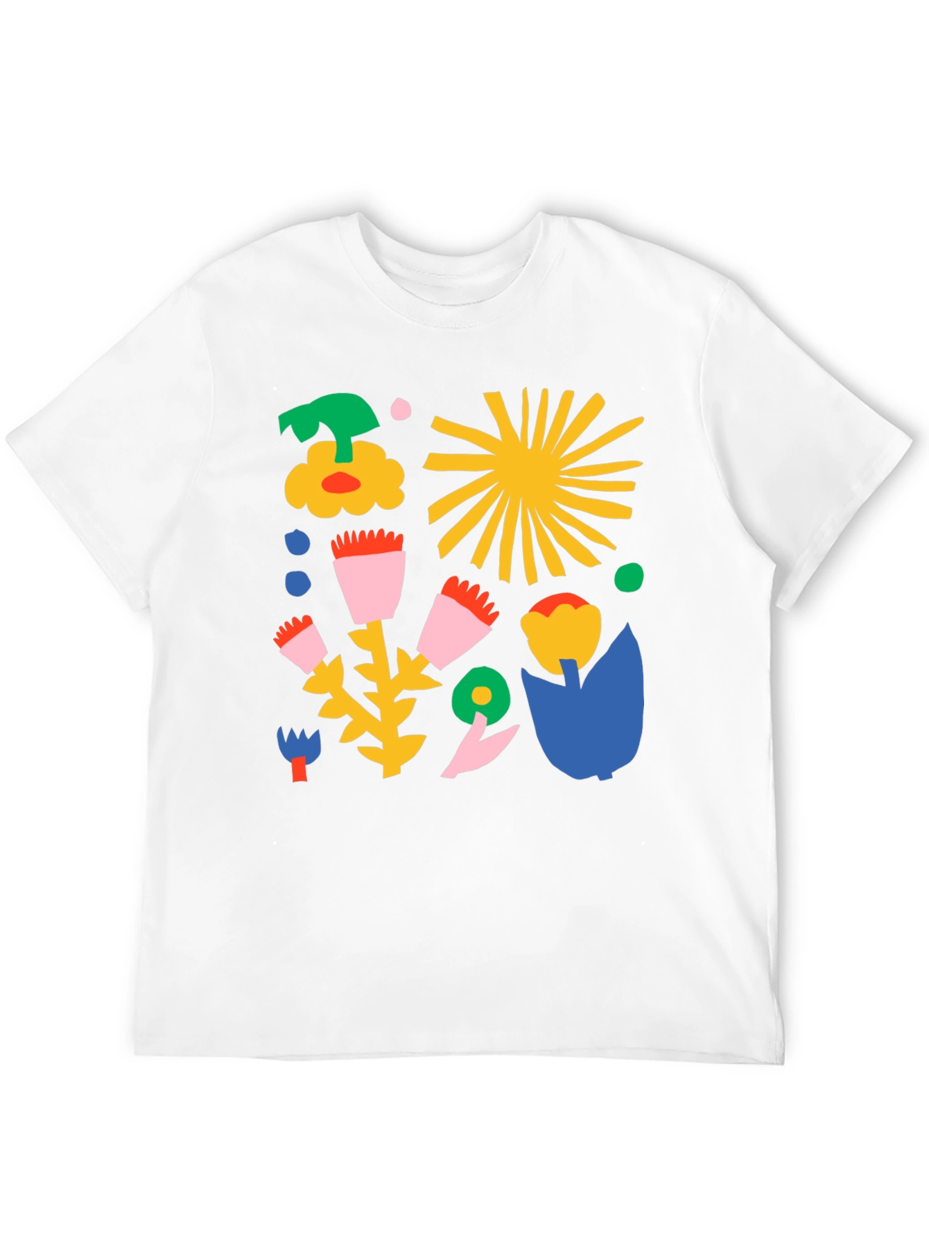 Abstract Floral Print Black T-Shirt