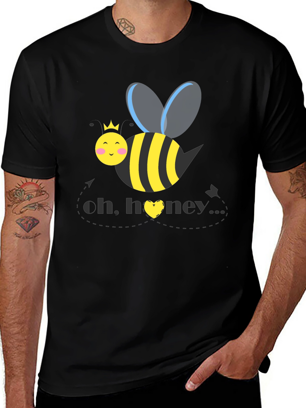 Oh Honey Bee Graphic Tee - Black