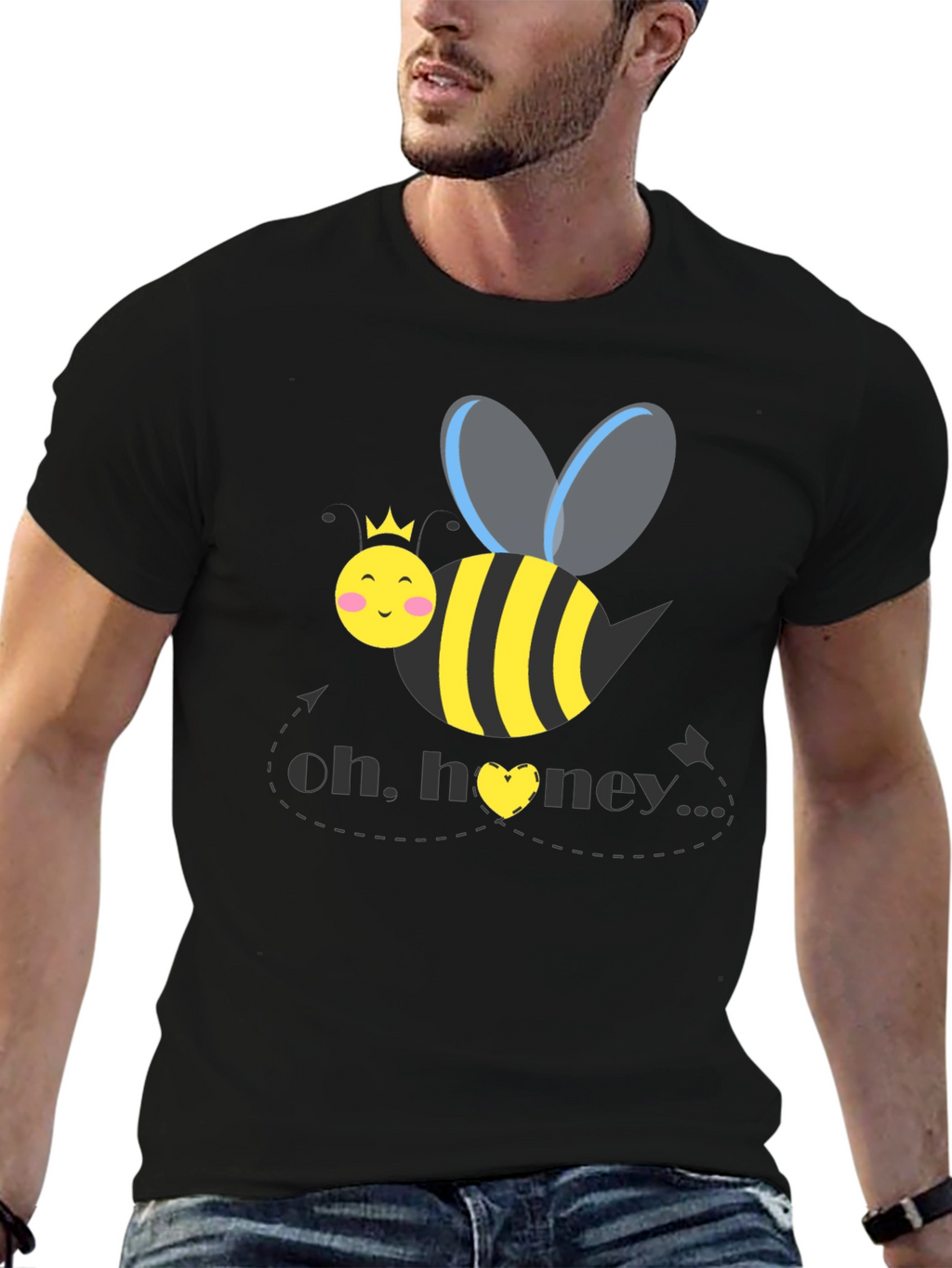 Oh Honey Bee Graphic Tee - Black