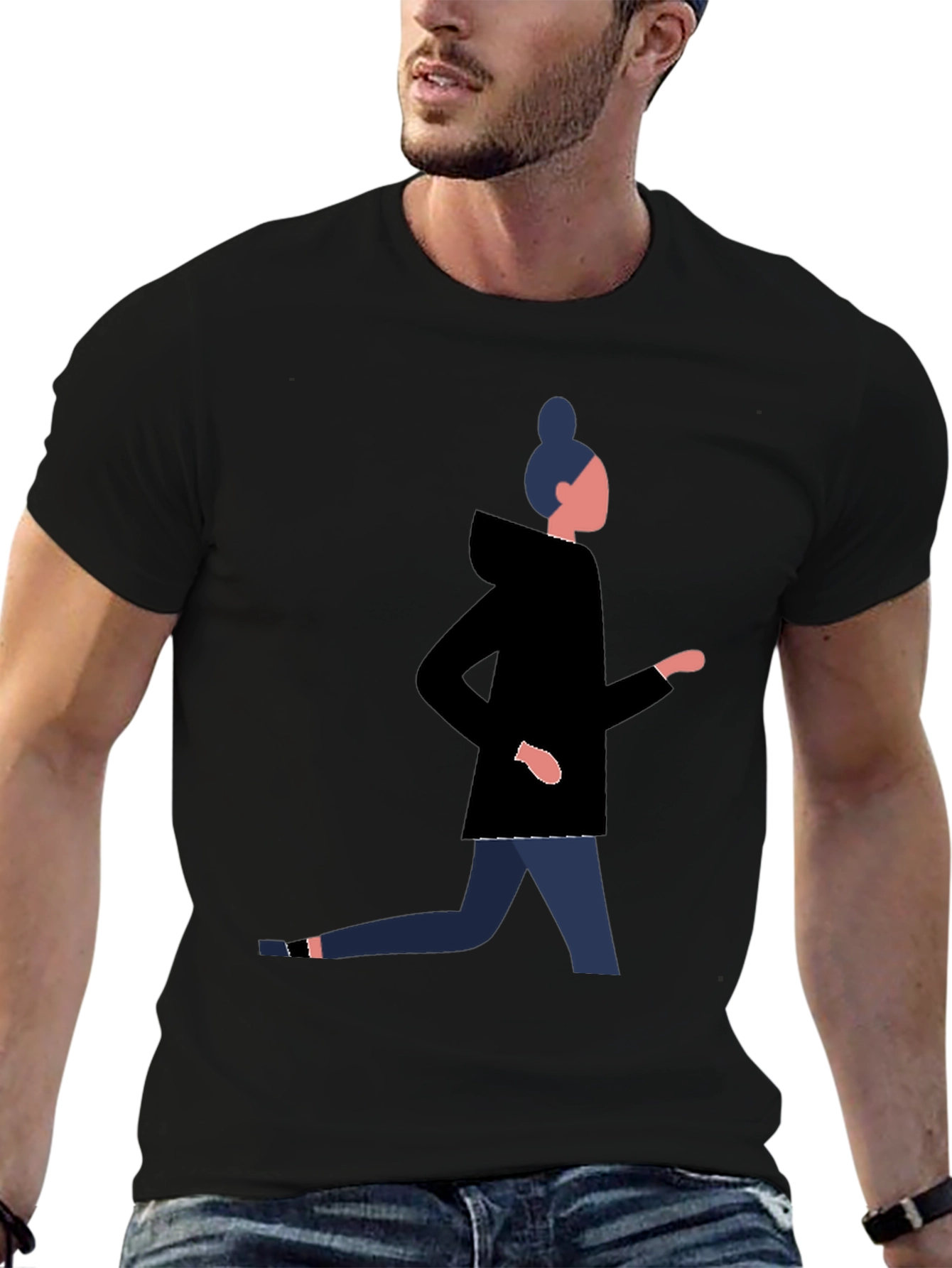 Mans Graphic Tee - Running Woman Design
