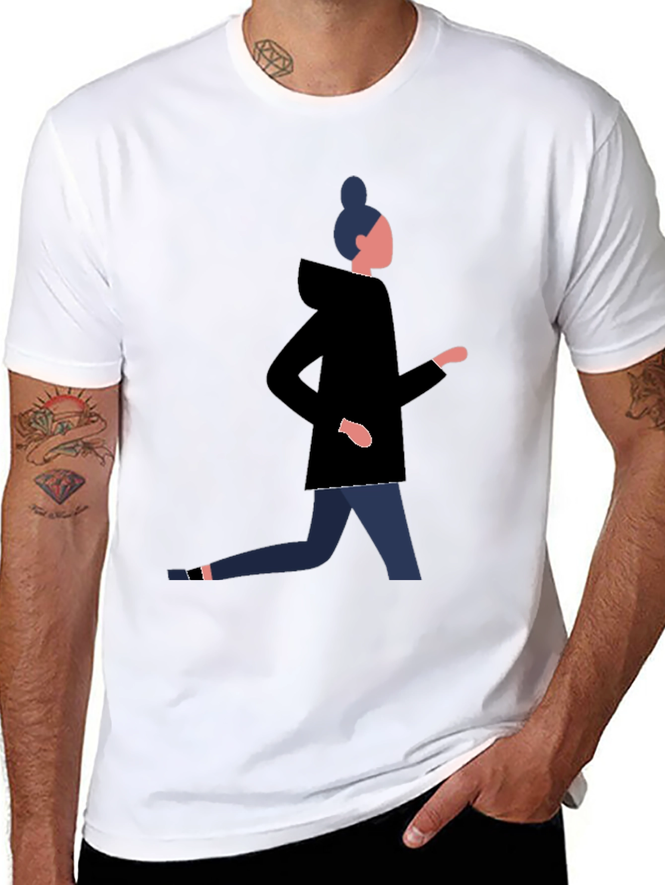 Mans Graphic Tee - Running Woman Design