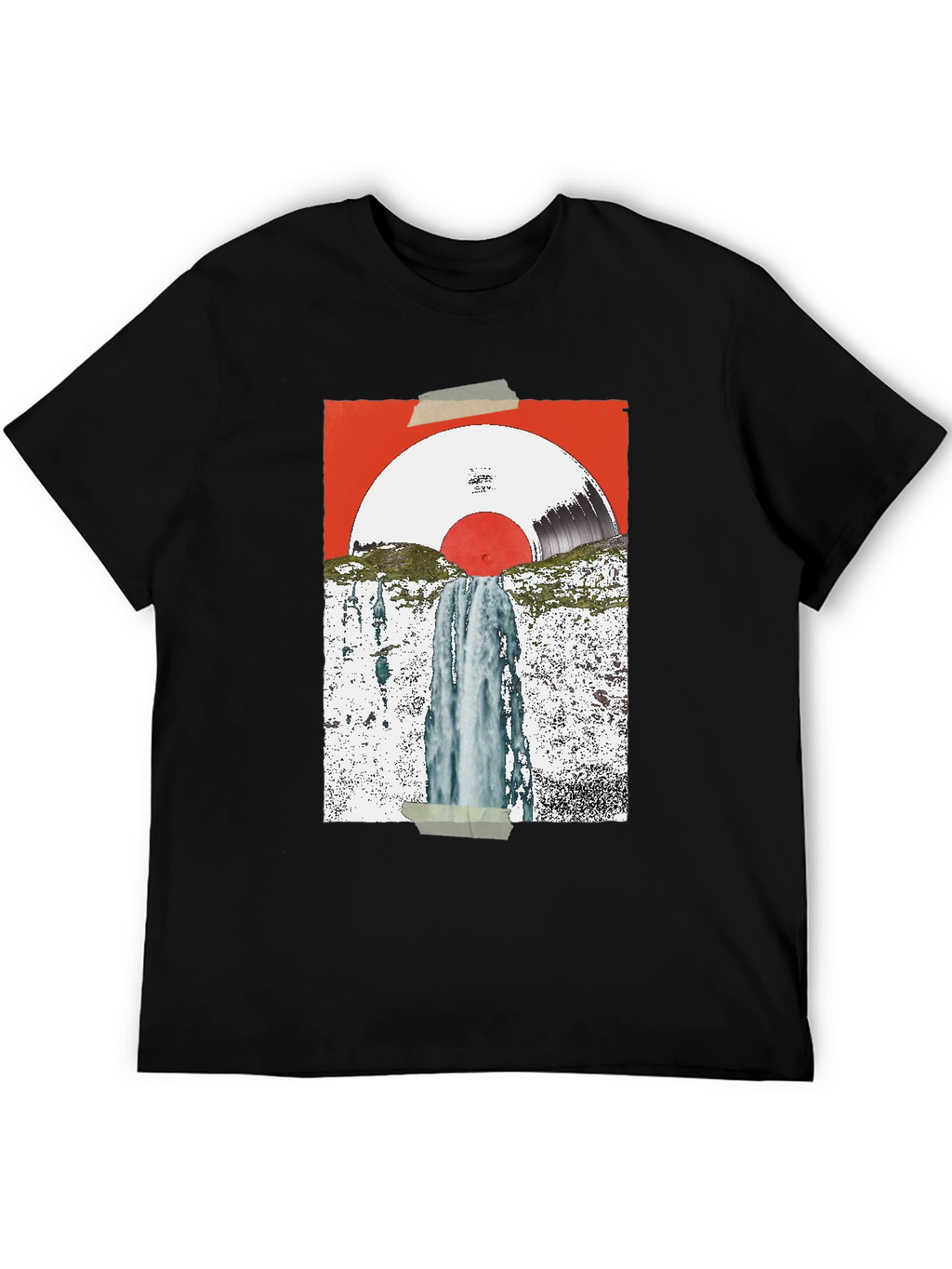 Abstract Vinyl Record Waterfall Graphic Tee