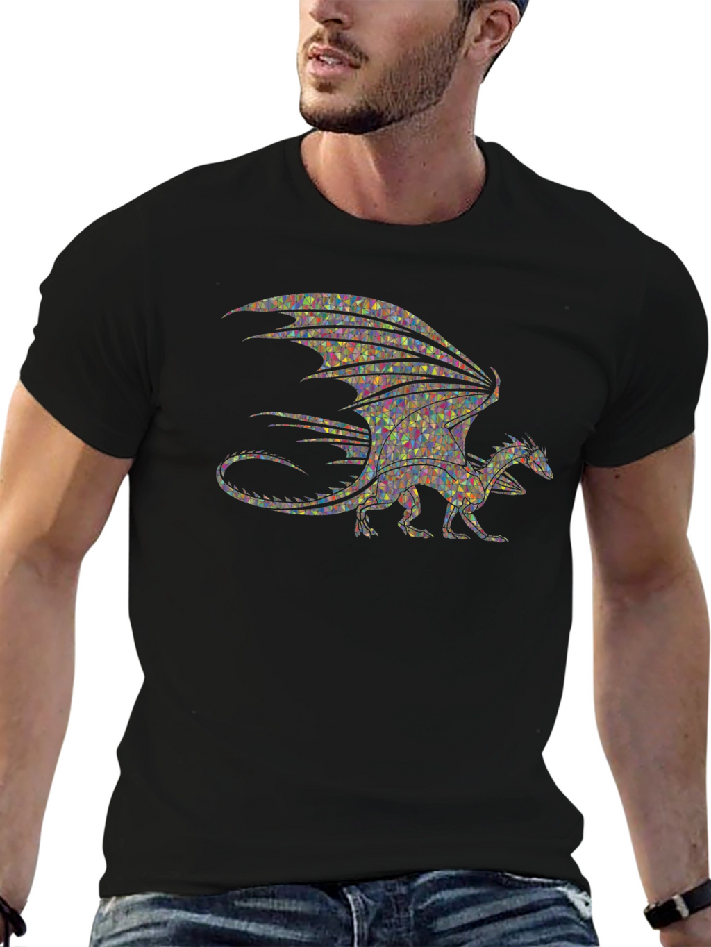 Mosaic Dragon T-Shirt - Unique Graphic Tee