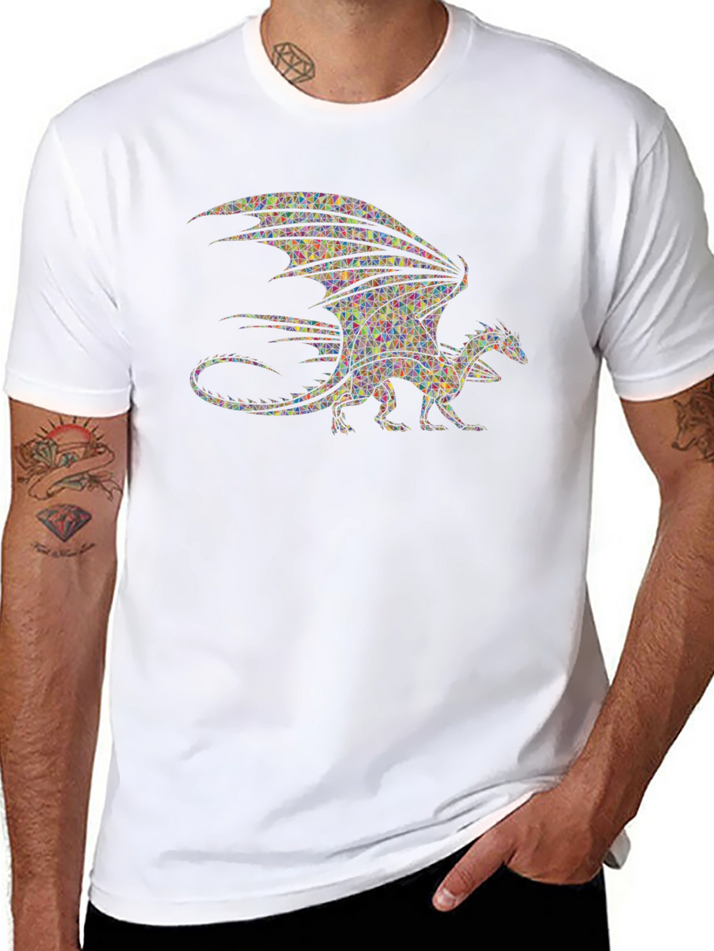 Mosaic Dragon T-Shirt - Unique Graphic Tee