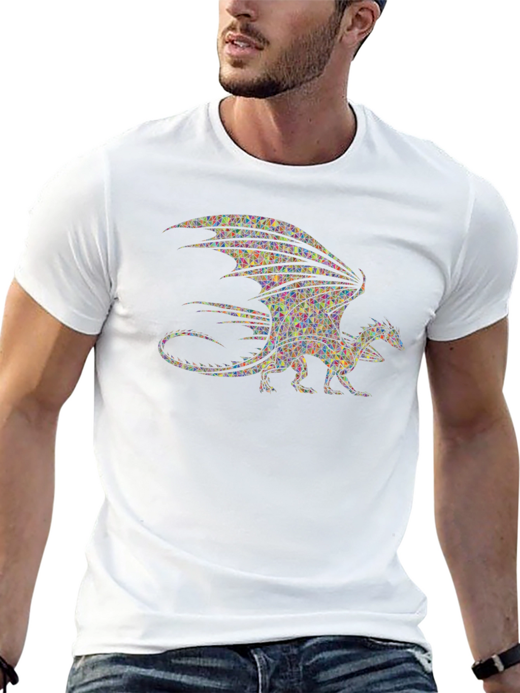 Mosaic Dragon T-Shirt - Unique Graphic Tee