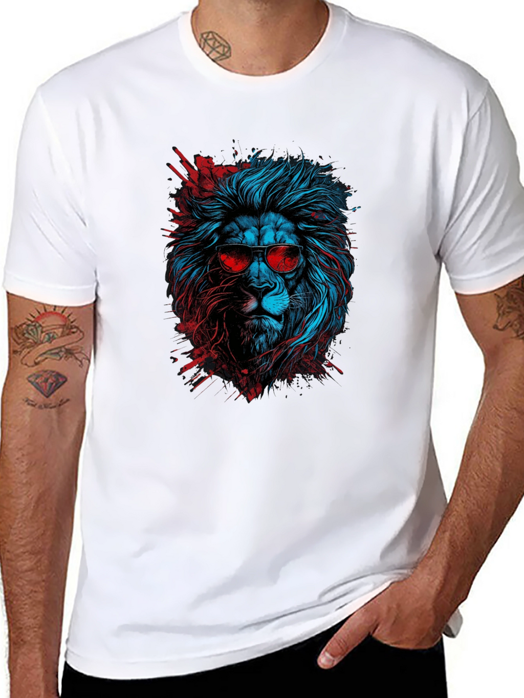 Cool Lion Graphic Tee - Black