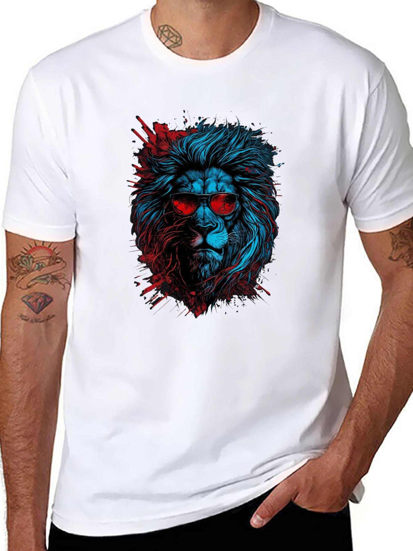 Cool Lion Graphic Tee - Black