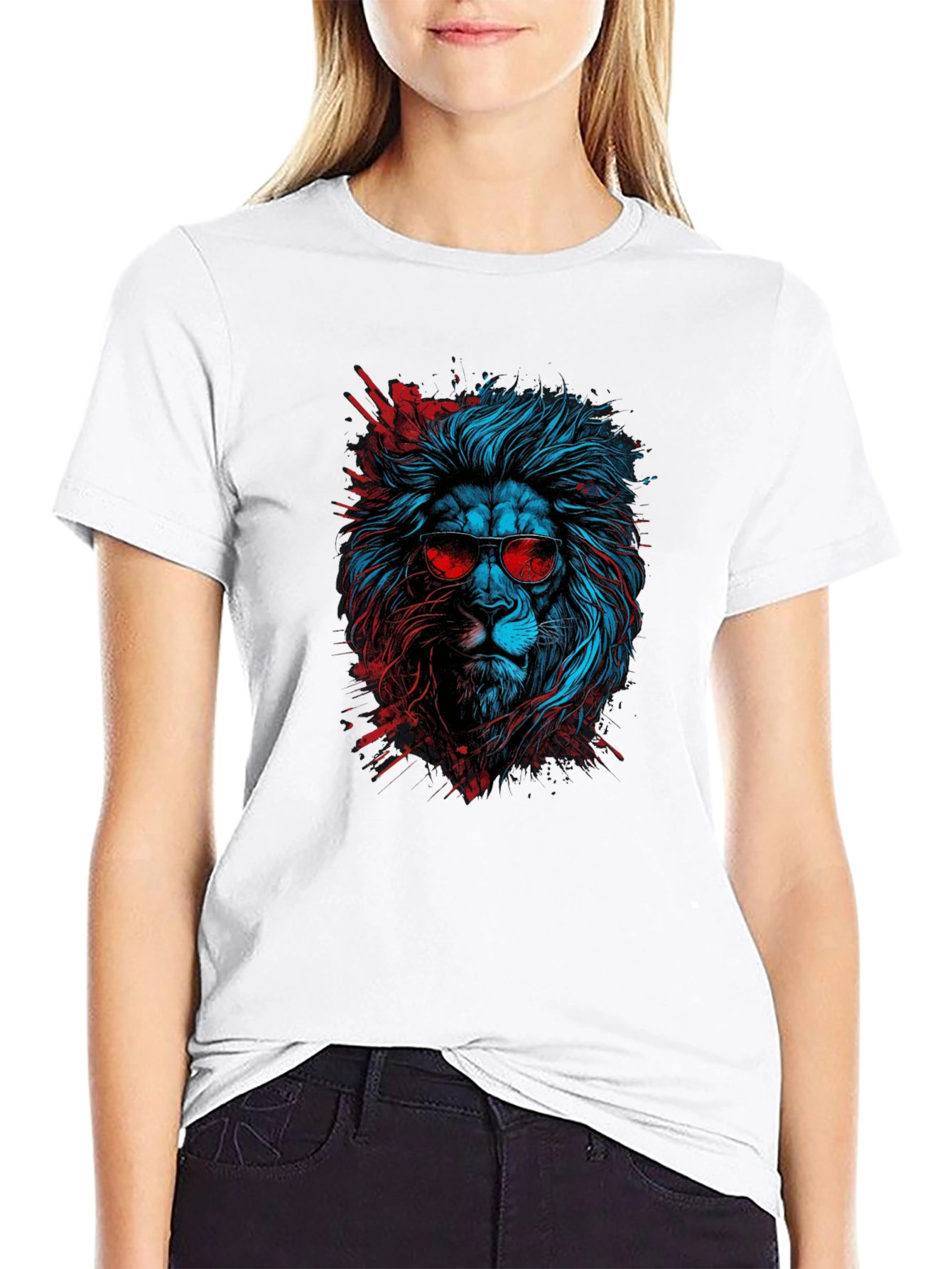 Cool Lion Graphic Tee - Black