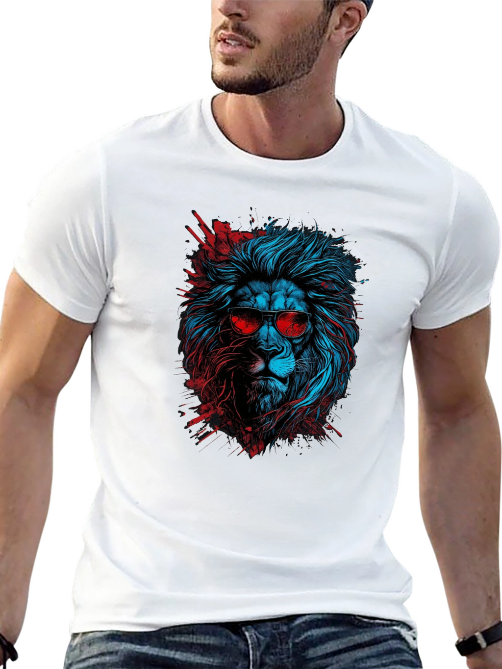 Cool Lion Graphic Tee - Black