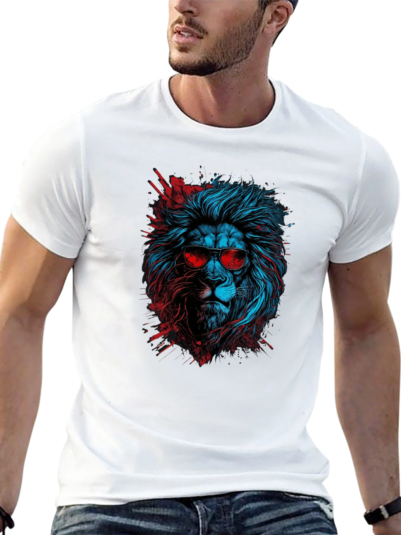 Cool Lion Graphic Tee - Black