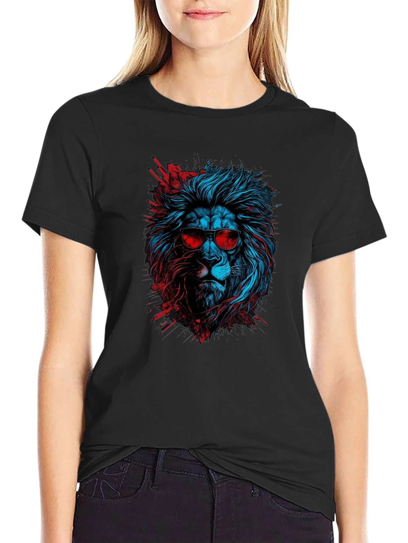 Cool Lion Graphic Tee - Black