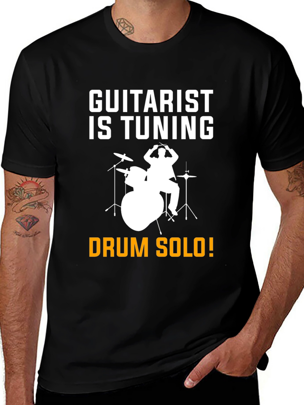 Guitarist Tuning T-Shirt Drummer Solo Funny Music Tee