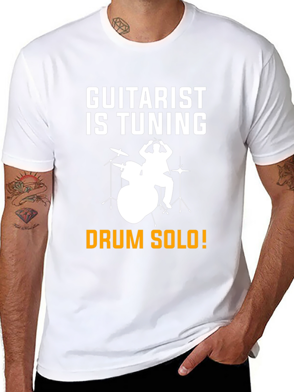 Guitarist Tuning T-Shirt Drummer Solo Funny Music Tee