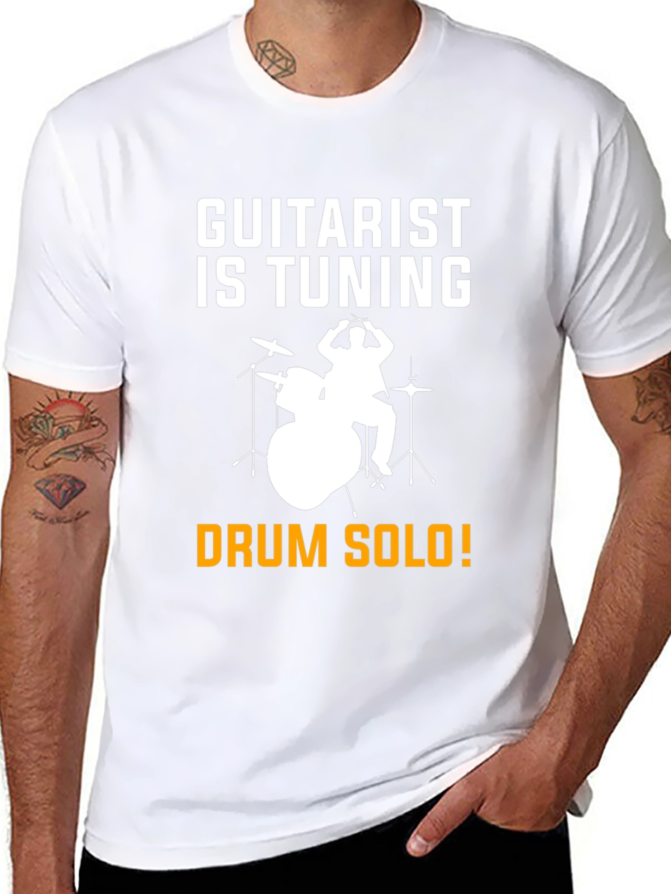 Guitarist Tuning T-Shirt Drummer Solo Funny Music Tee