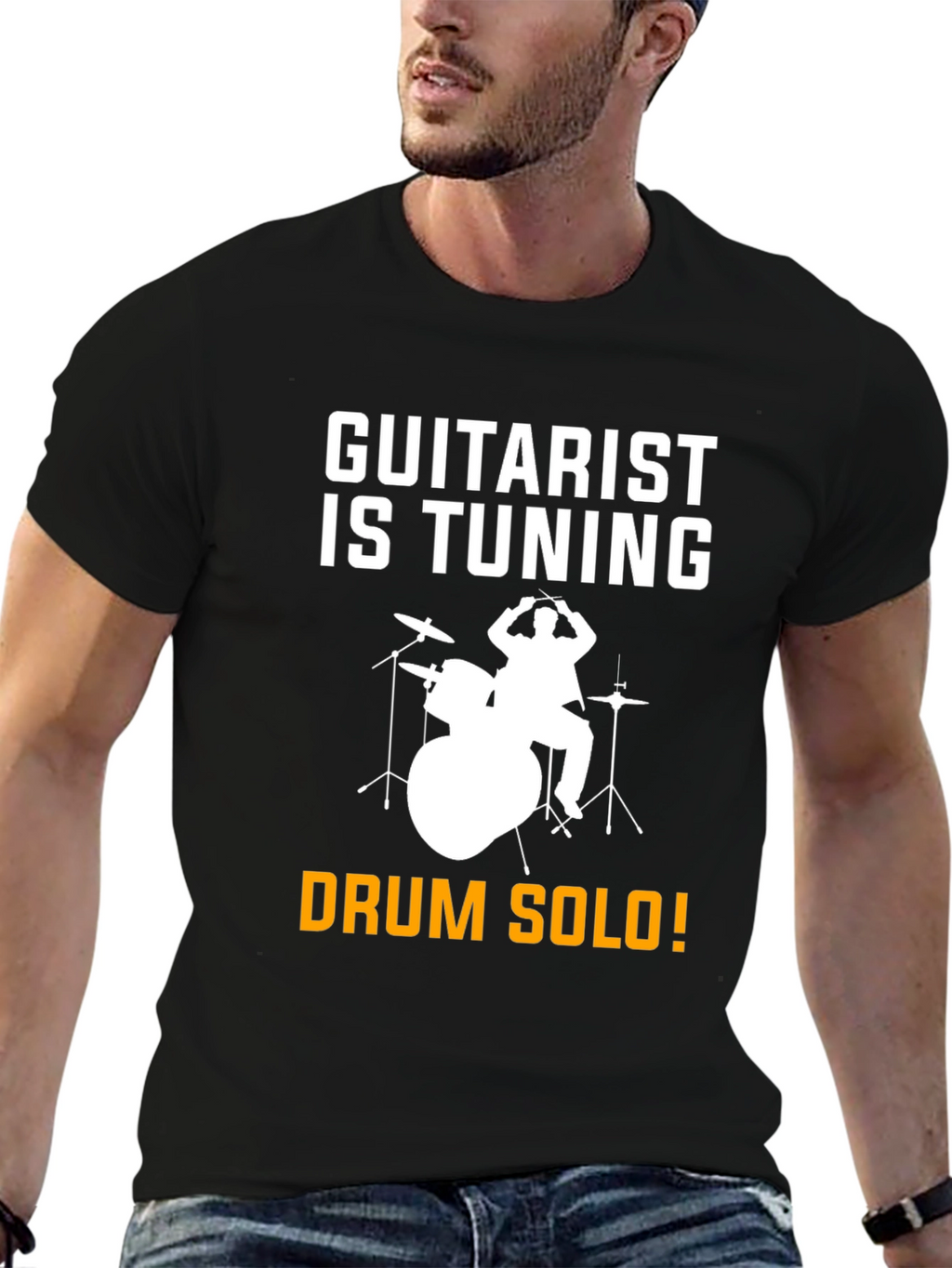 Guitarist Tuning T-Shirt Drummer Solo Funny Music Tee