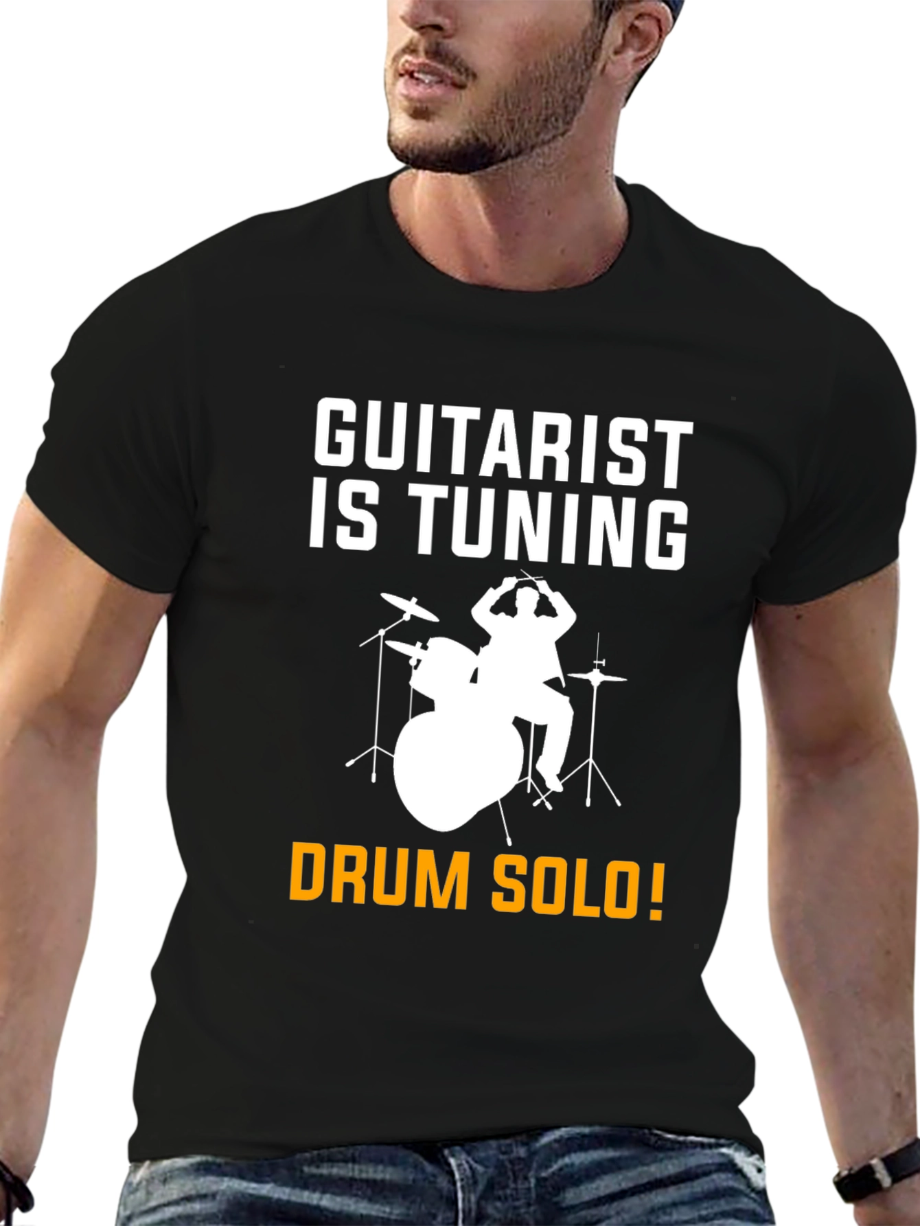 Guitarist Tuning T-Shirt Drummer Solo Funny Music Tee