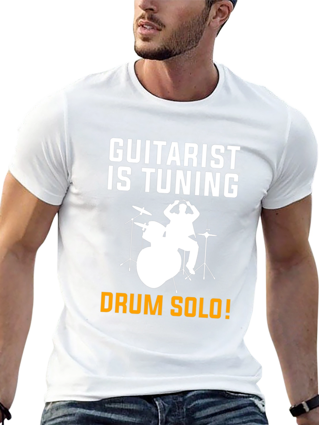 Guitarist Tuning T-Shirt Drummer Solo Funny Music Tee