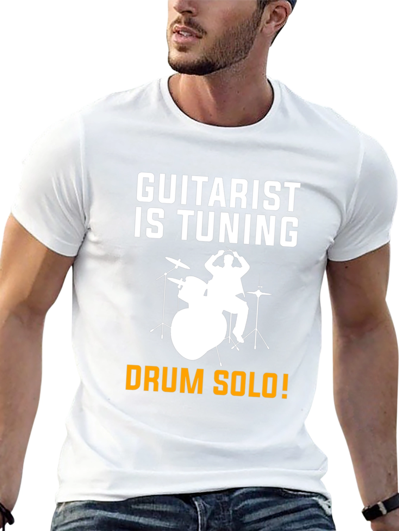Guitarist Tuning T-Shirt Drummer Solo Funny Music Tee