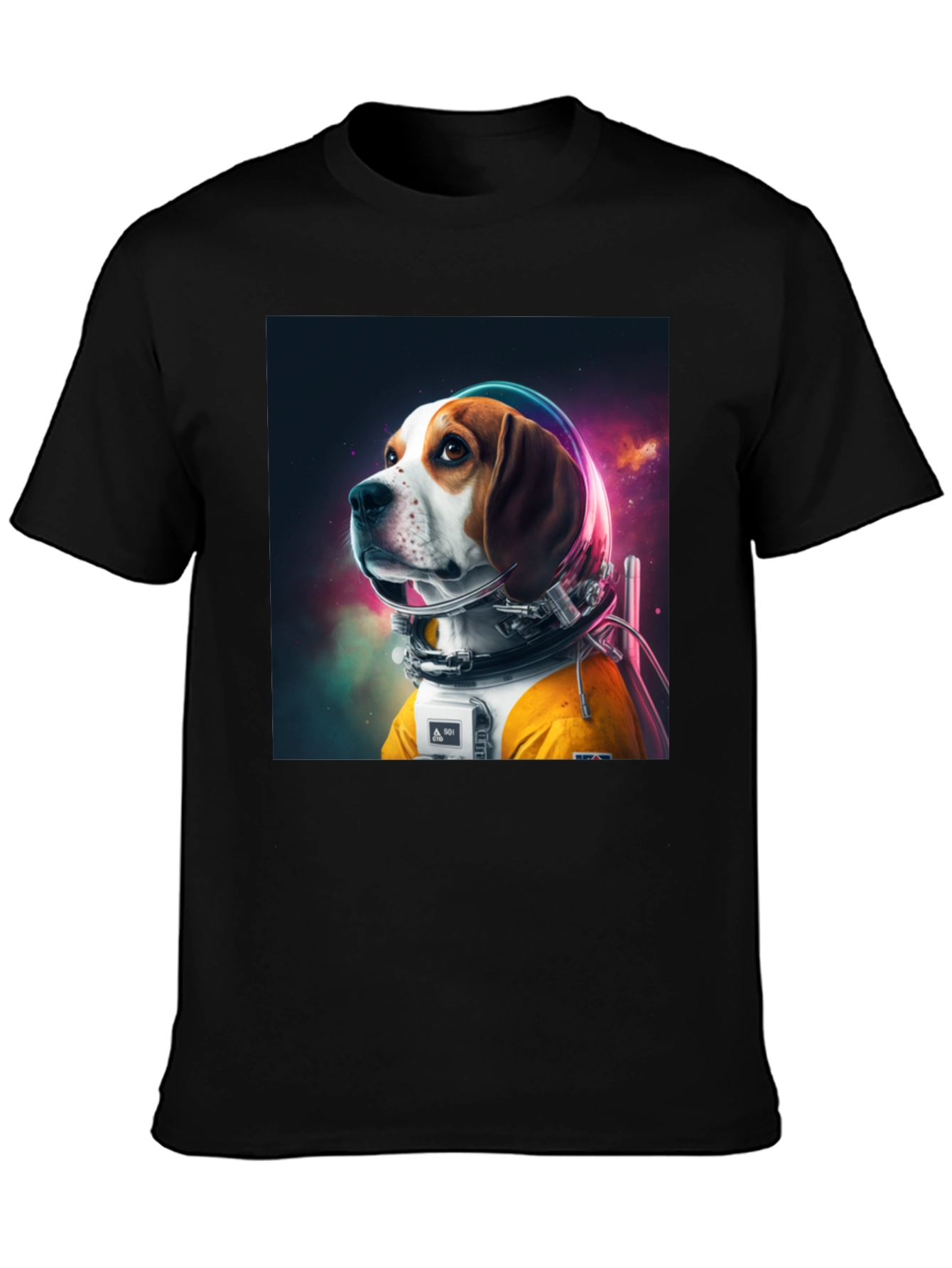 Astronaut Dog Graphic Tee - Cool Space Beagle Shirt