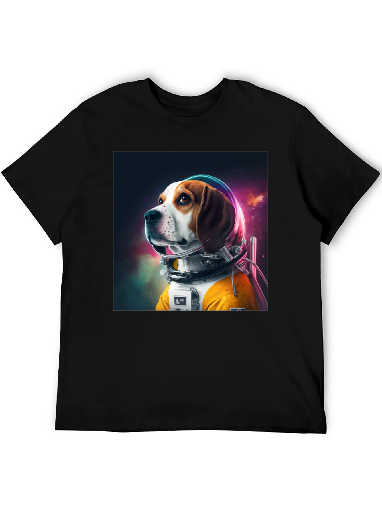 Astronaut Dog Graphic Tee - Cool Space Beagle Shirt
