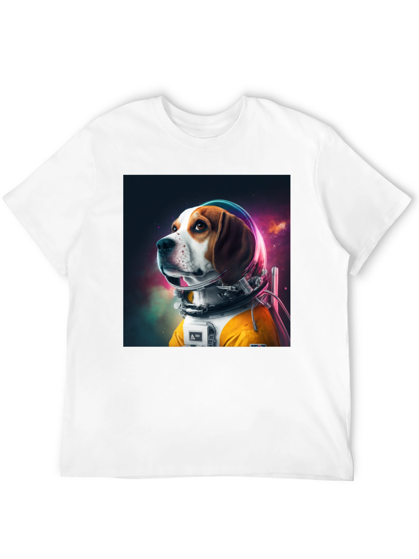 Astronaut Dog Graphic Tee - Cool Space Beagle Shirt
