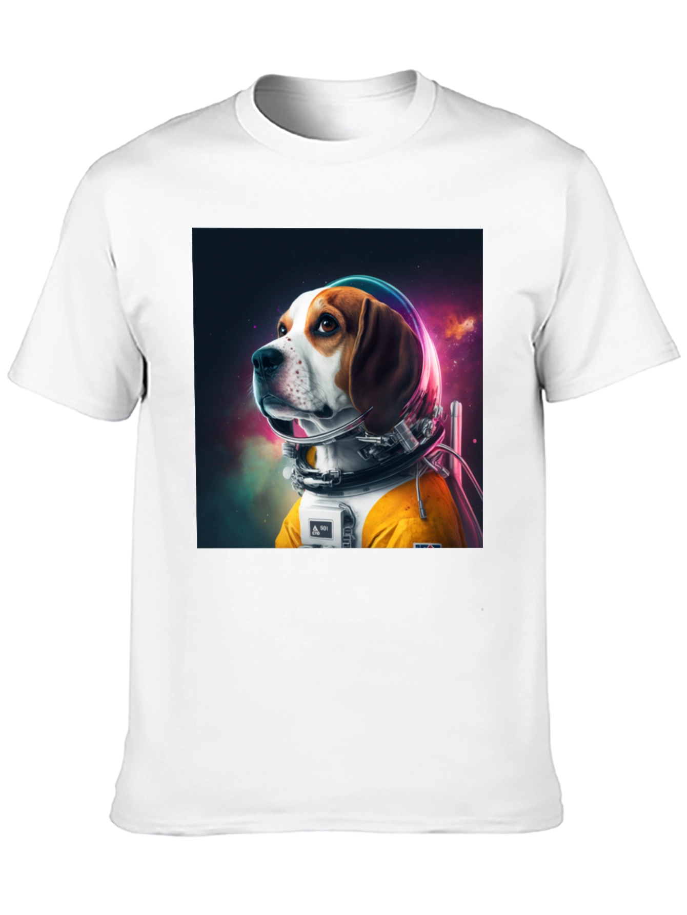 Astronaut Dog Graphic Tee - Cool Space Beagle Shirt