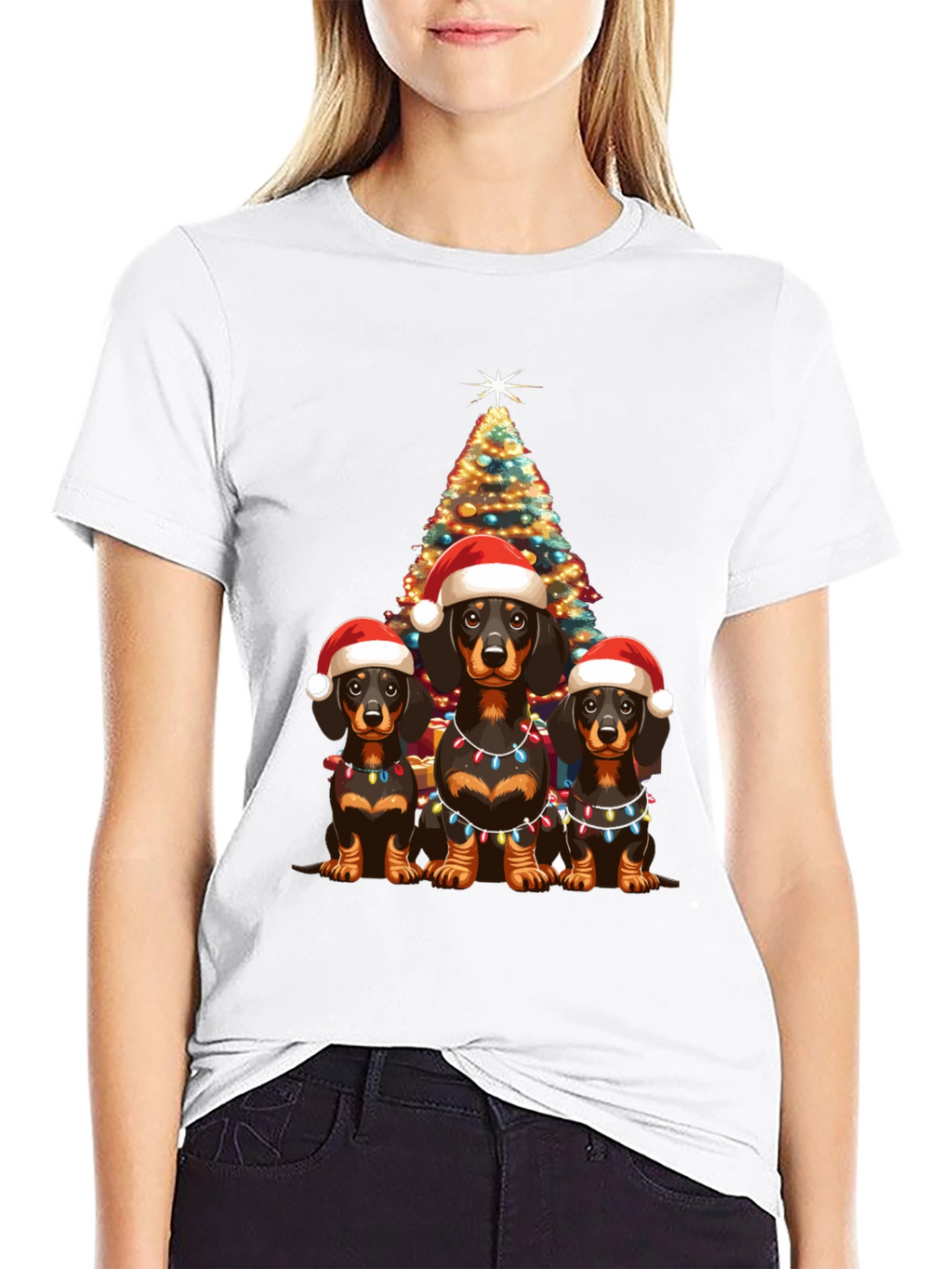 Festive Dachshund Christmas T-Shirt