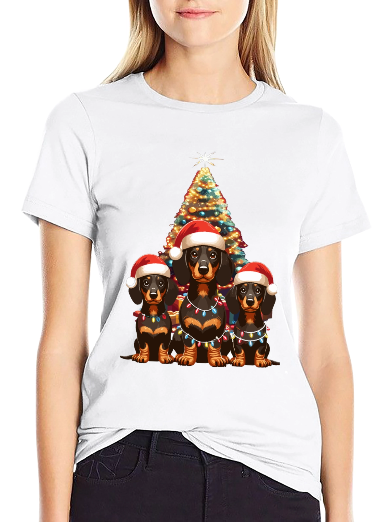 Festive Dachshund Christmas T-Shirt