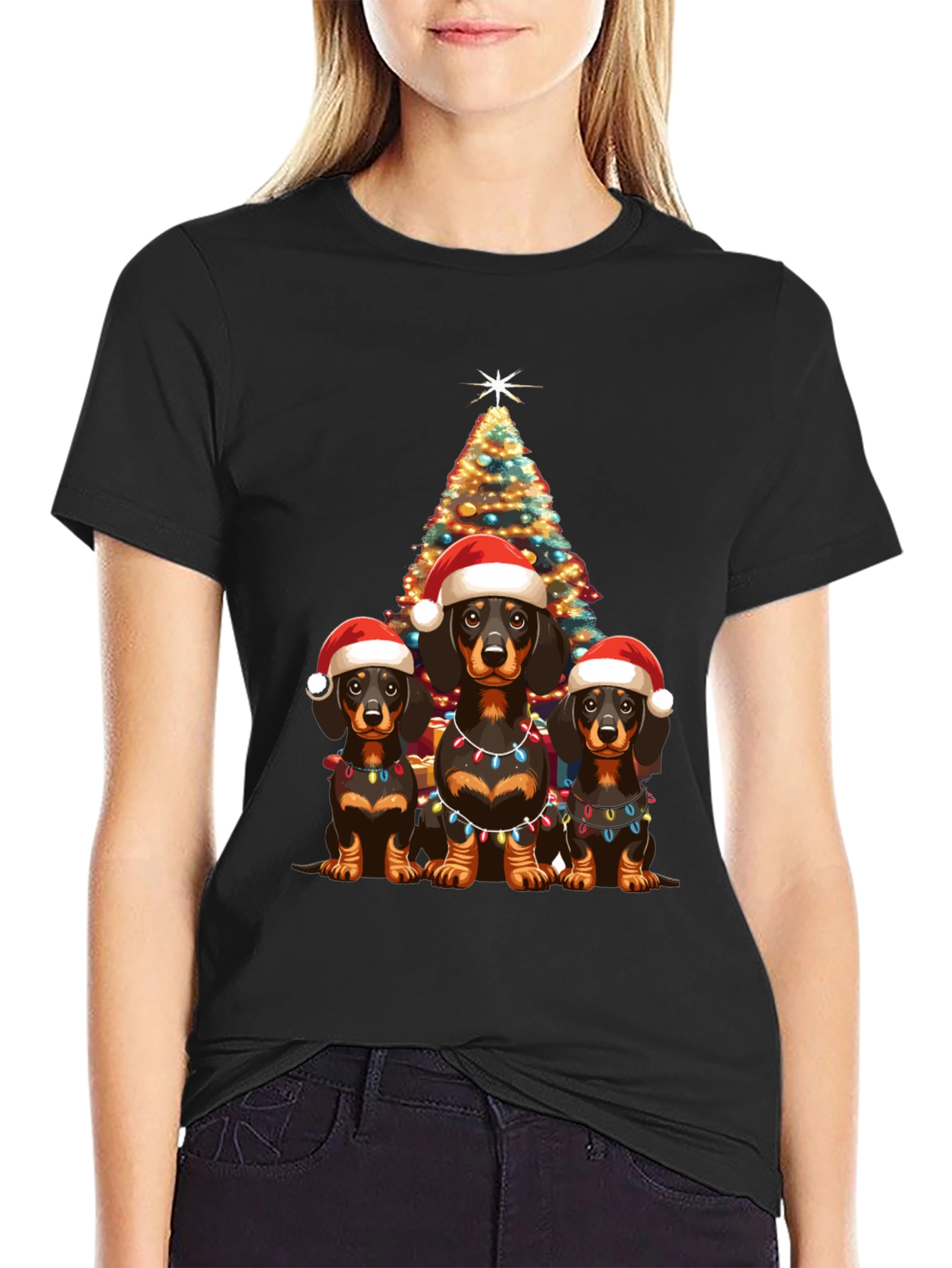 Festive Dachshund Christmas T-Shirt