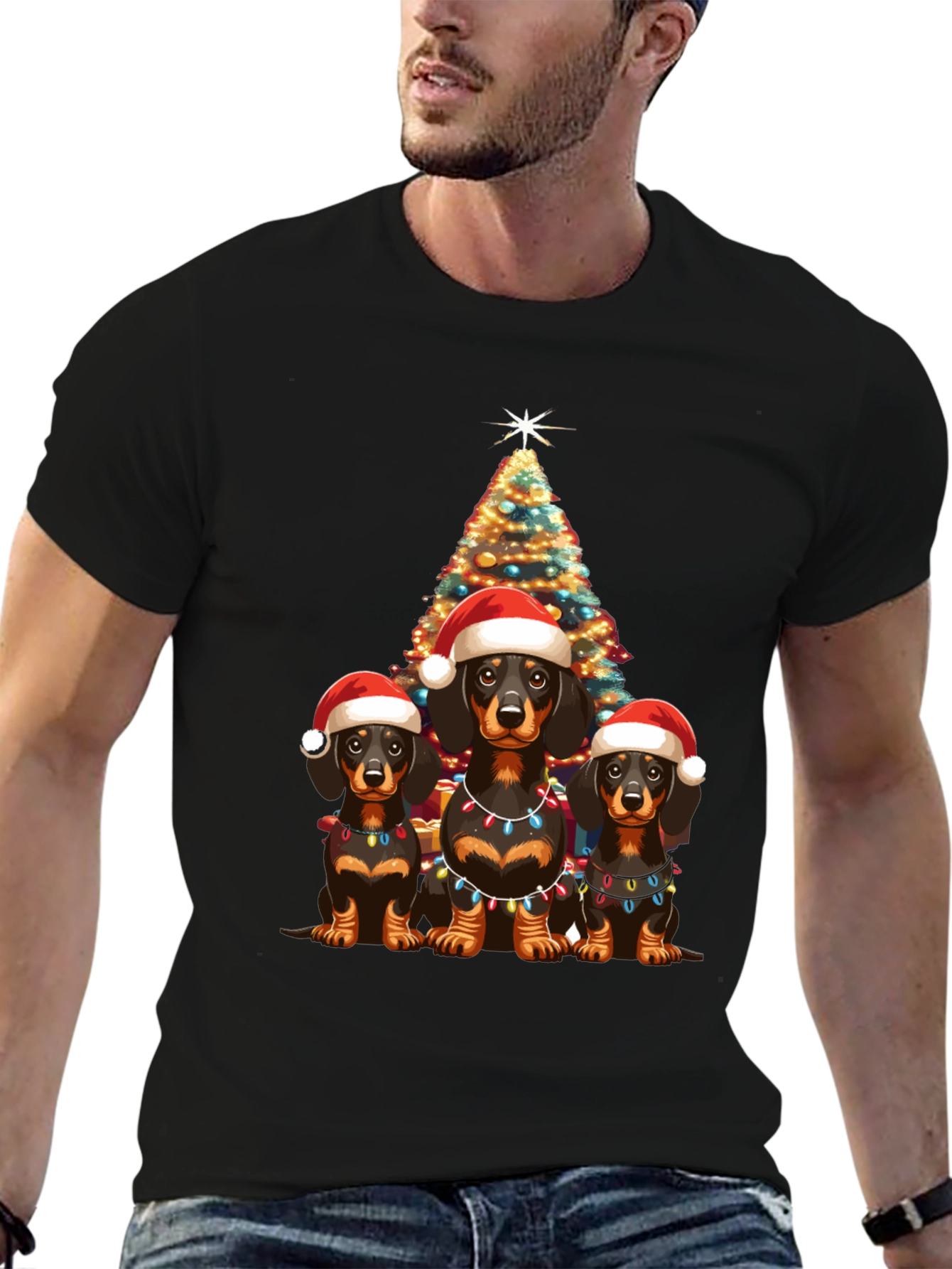 Festive Dachshund Christmas T-Shirt