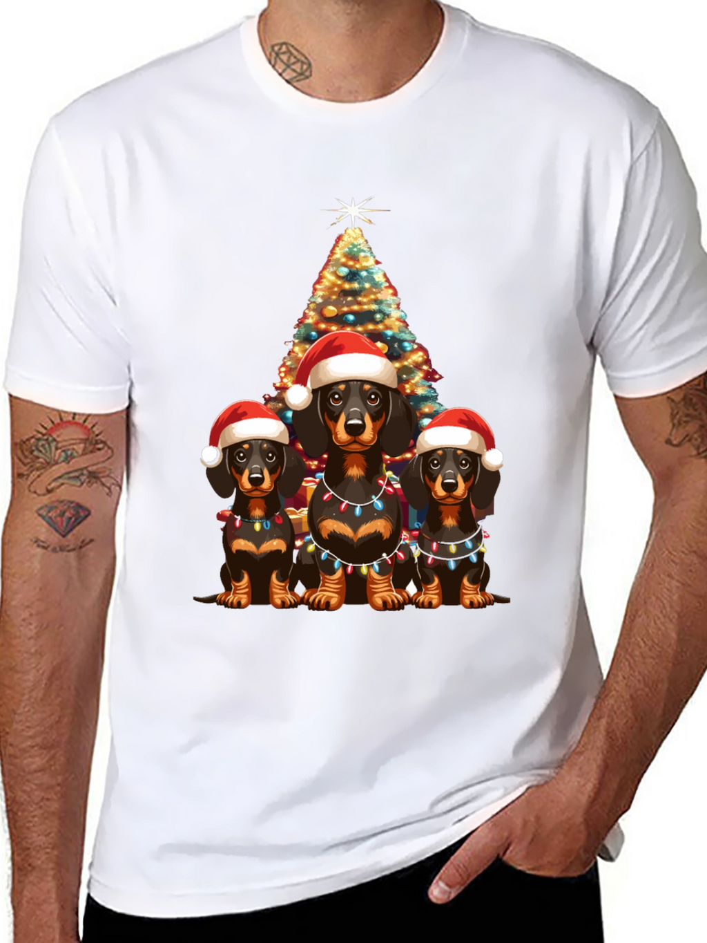 Festive Dachshund Christmas T-Shirt