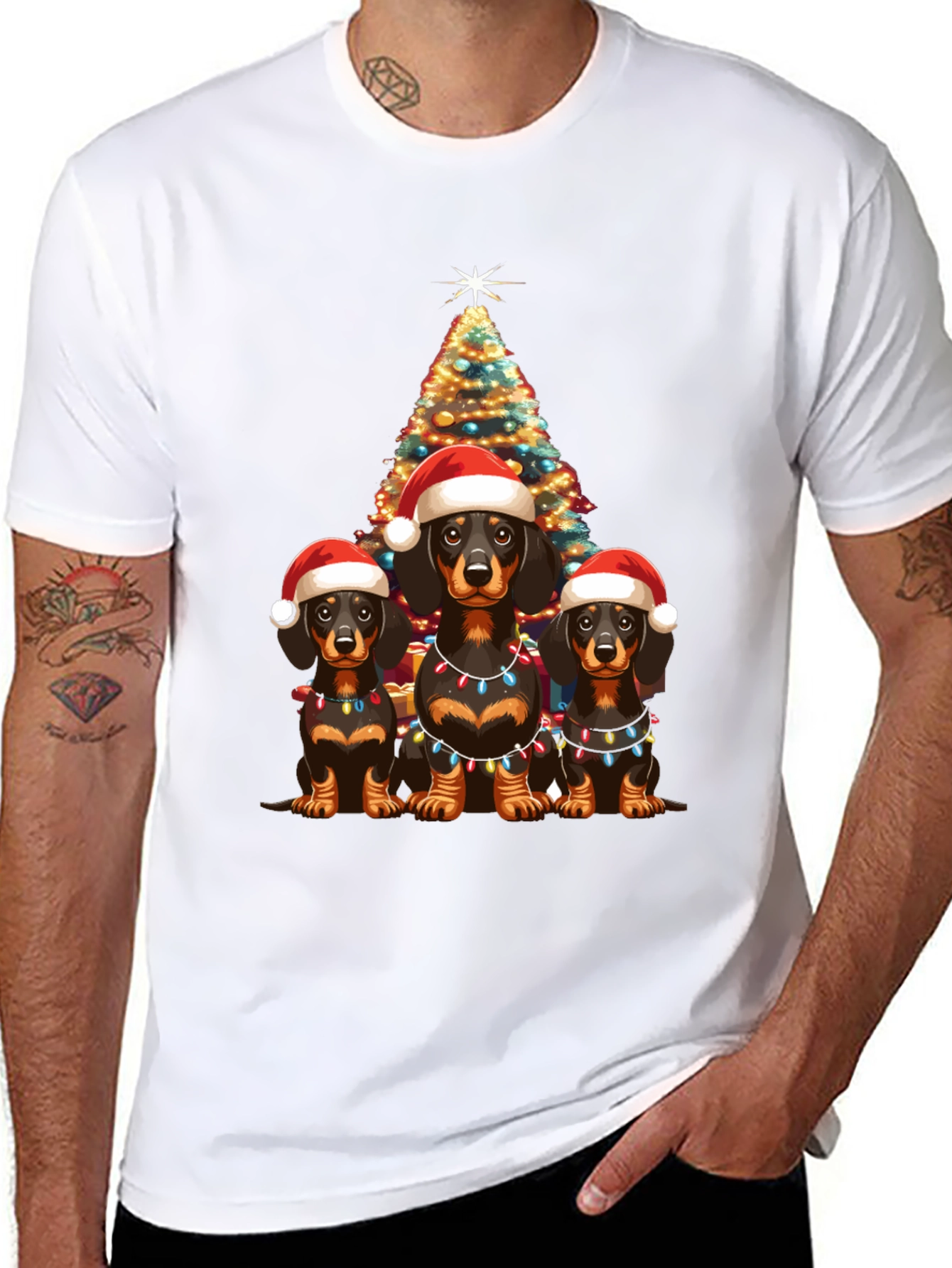 Festive Dachshund Christmas T-Shirt