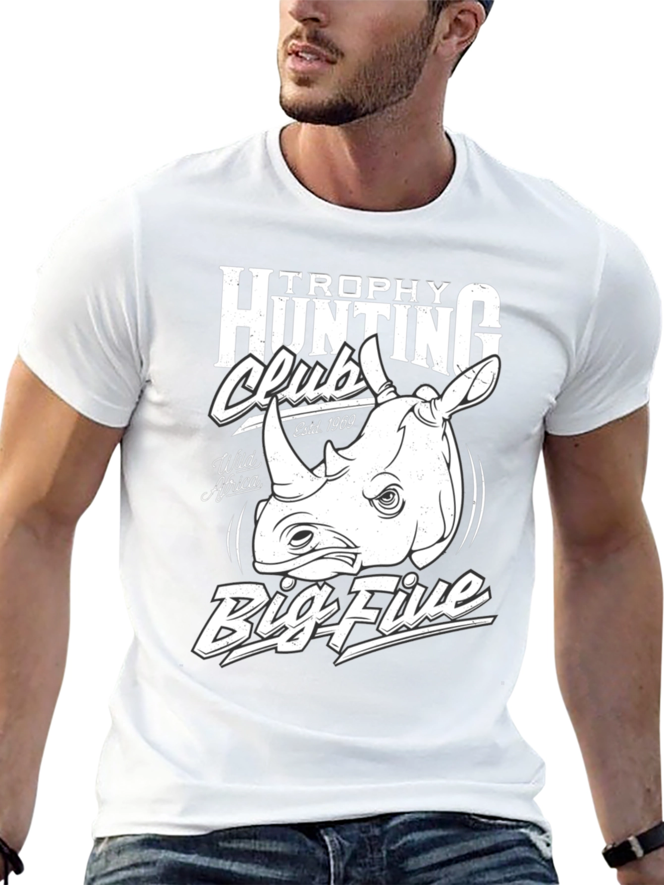 Trophy Hunting Club Big Five Rhino Graphic T-Shirt