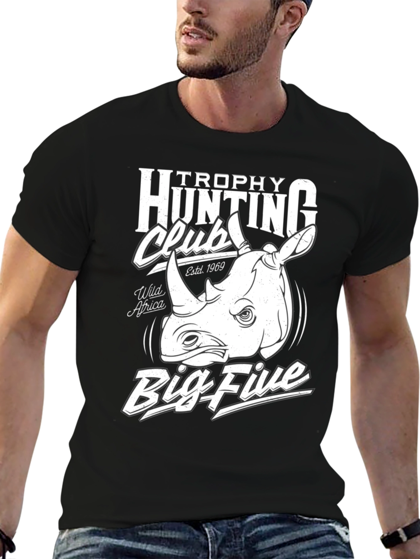 Trophy Hunting Club Big Five Rhino Graphic T-Shirt