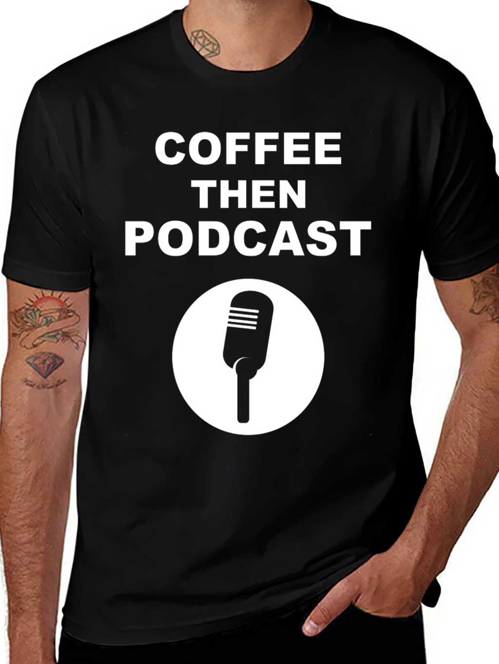 Coffee Then Podcast Black Graphic Tee