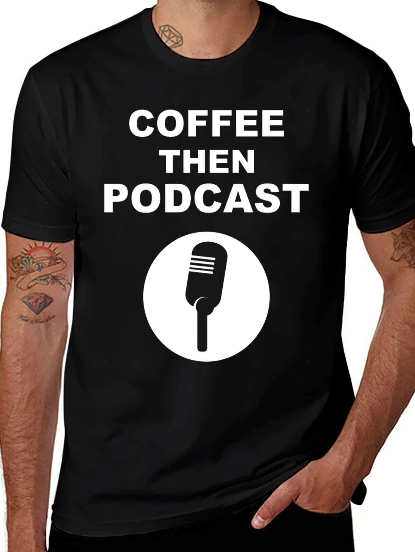 Coffee Then Podcast Black Graphic Tee