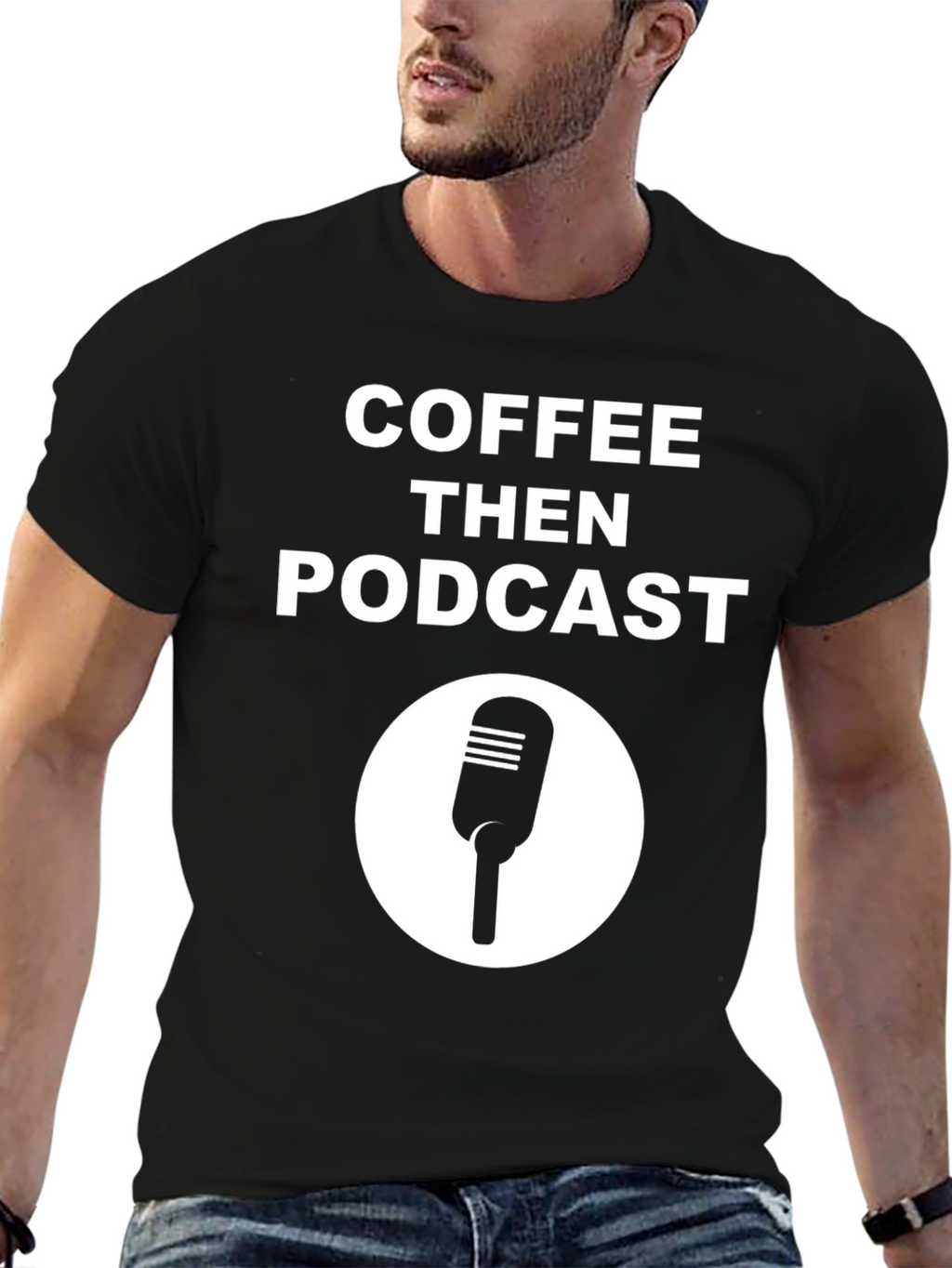 Coffee Then Podcast Black Graphic Tee