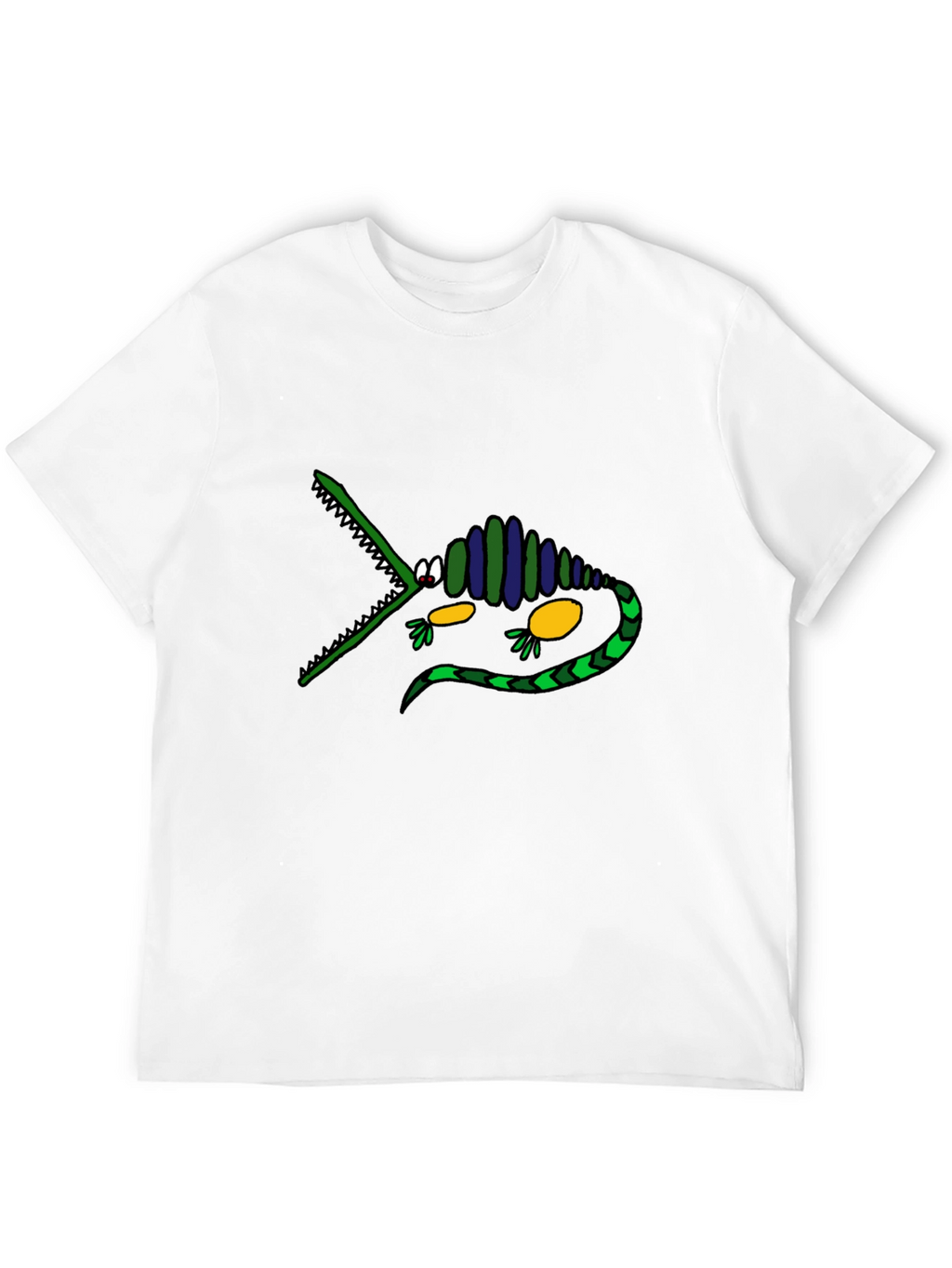 Cartoon Crocodile Graphic Tee - Black