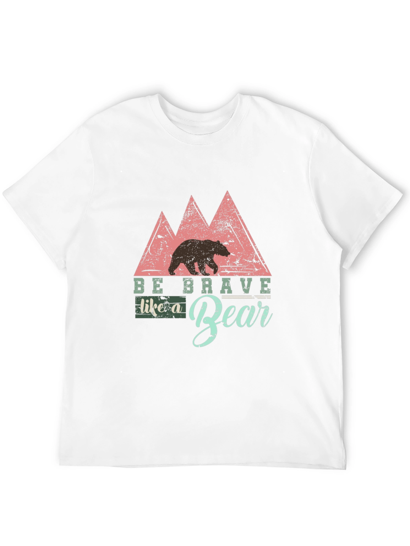Be Brave Like a Bear Black T-Shirt - Nature Inspired Design